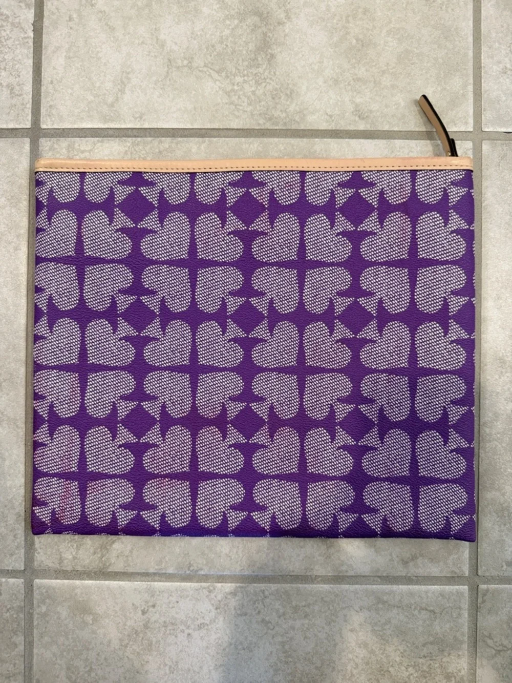 kate spade Purple Adrianne Ace of Hearts iPad Pouch Clutch